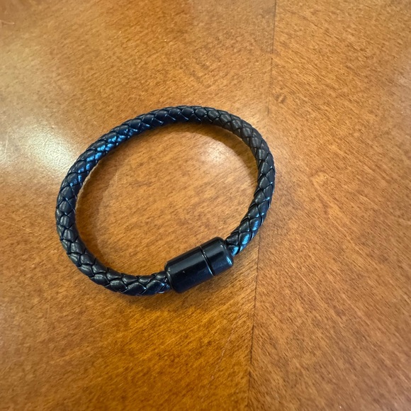 Other - Black Braided Leather Bracelet